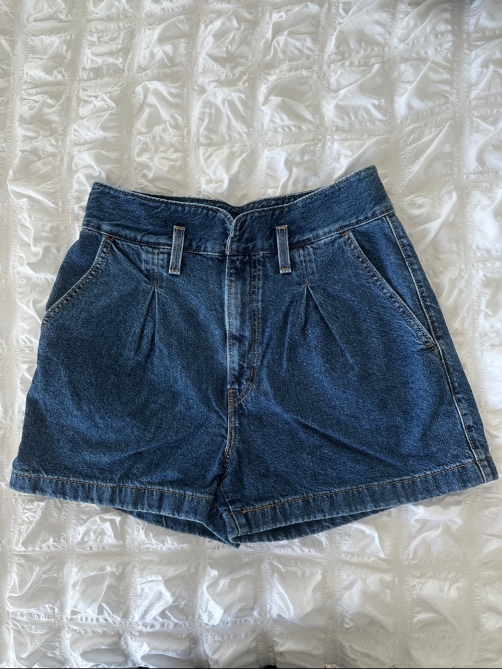 Levi's Dark Blue High-Rise Denim Shorts